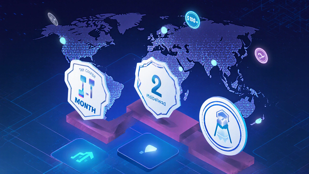 Illustrated three‑step roadmap for mastering a high‑pay language.