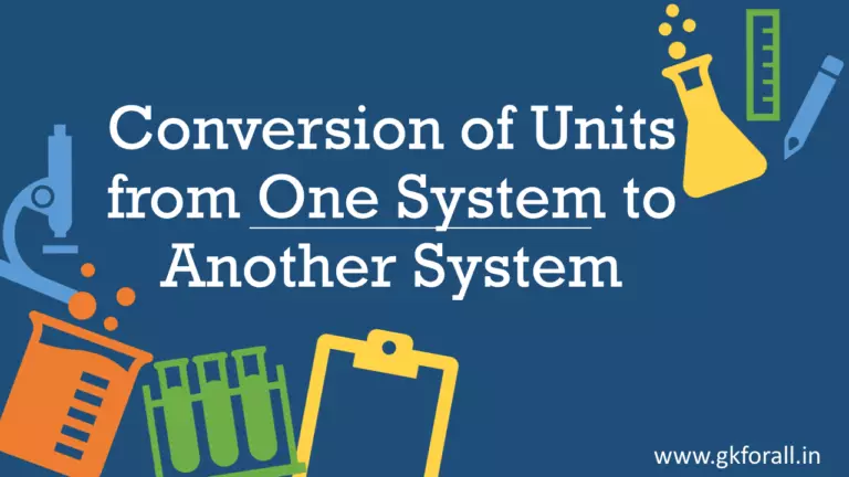 Conversion of Units from One System to Another System