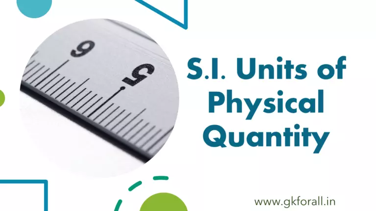 S.I. Units of Physical Quantity